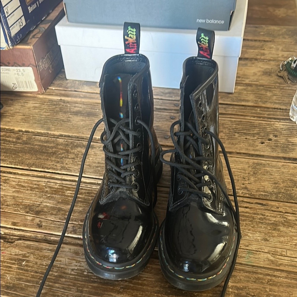 Black Patent Leather Boots